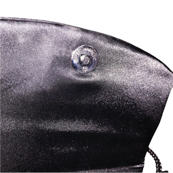 LA REGALE Vintage Black Nylon Clutch Handbag EUC - Picture 7 of 8